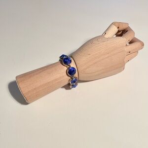 Myka Rhodium and Blue Stone Bracelet